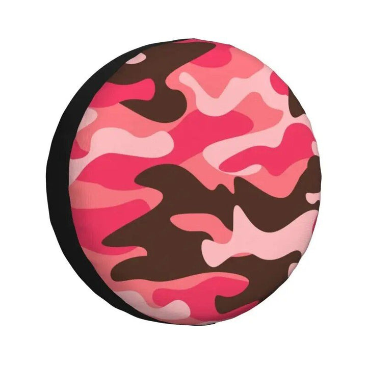 Lisslune | Rugged Camo Reserve Tire Cover – Black Orange Camouflage Wheel Protector for Off-Road Vehicles and Outdoor Vehicles