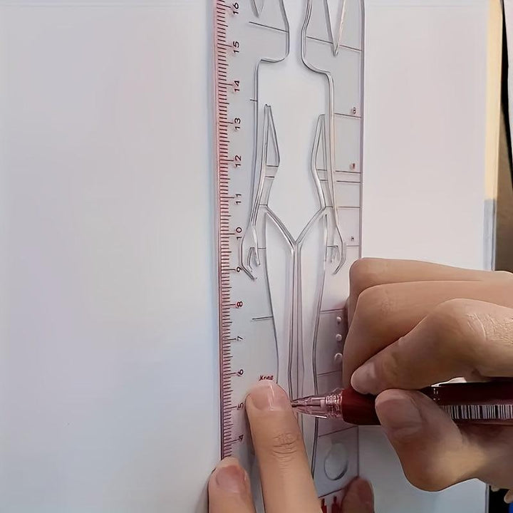 Lisslune | Fashion Design Acrylic Male Figure Template Ruler for Creative Illustrators