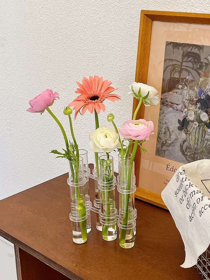 Lisslune | Flexible Flower Vases with Hinges | Modern Glass Tube Vase