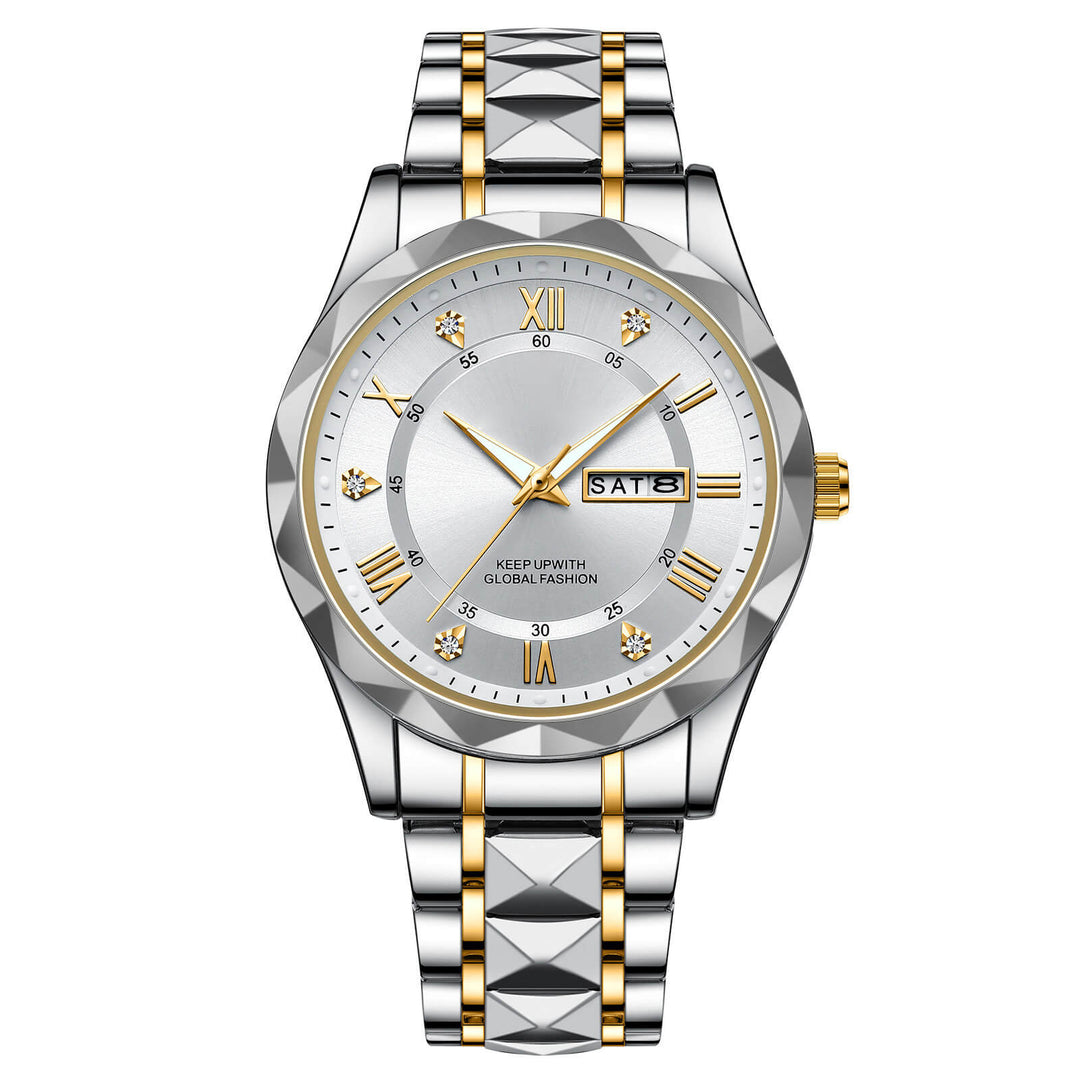 Lisslune | Waterproof Luminous Stainless Steel Two-tone Quartz Men's Watch