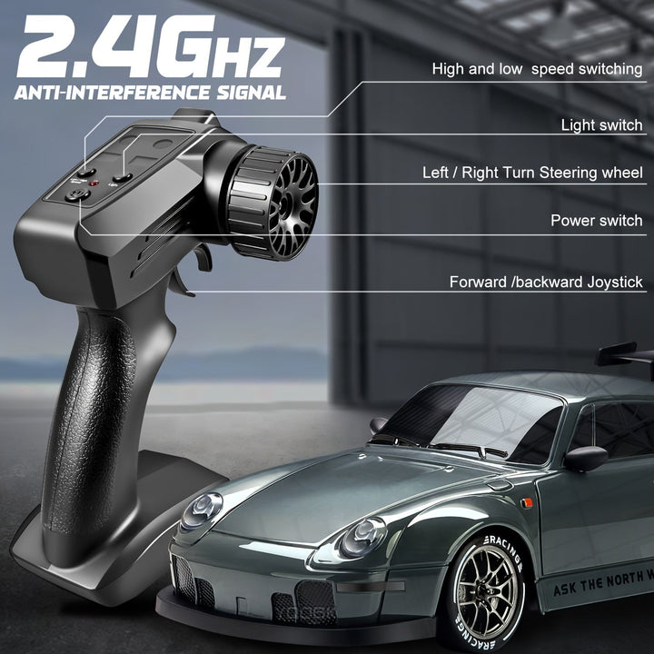 Lisslune | Ultimate 1:24 RC Drift Car with LED Wheels – Rechargeable 4WD Racing Toy