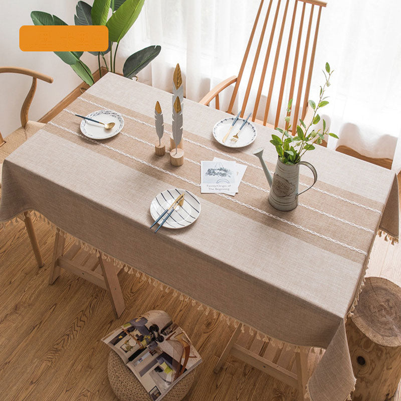 Lisslune | Waterproof Oil-resistant Rectangular Tablecloth Cotton Linen Wrinkle-resistant Tablecloth for Kitchen Dining Room Buffet Party