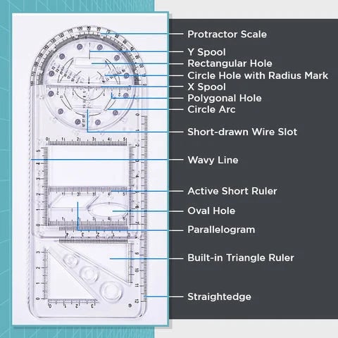 Lisslune | Multifunctional Geometric Rulers