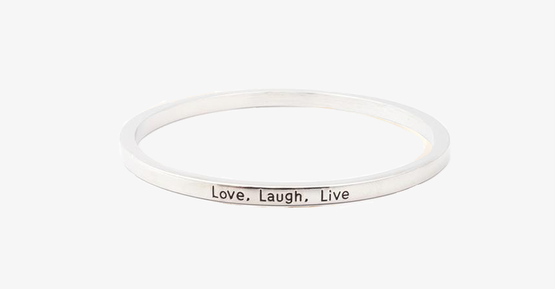 Lisslune | Love Laugh Live Engraved Cuff Bracelet