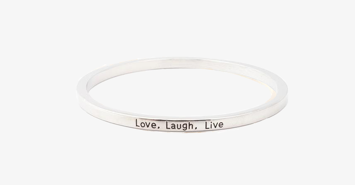 Lisslune | Love Laugh Live Engraved Cuff Bracelet
