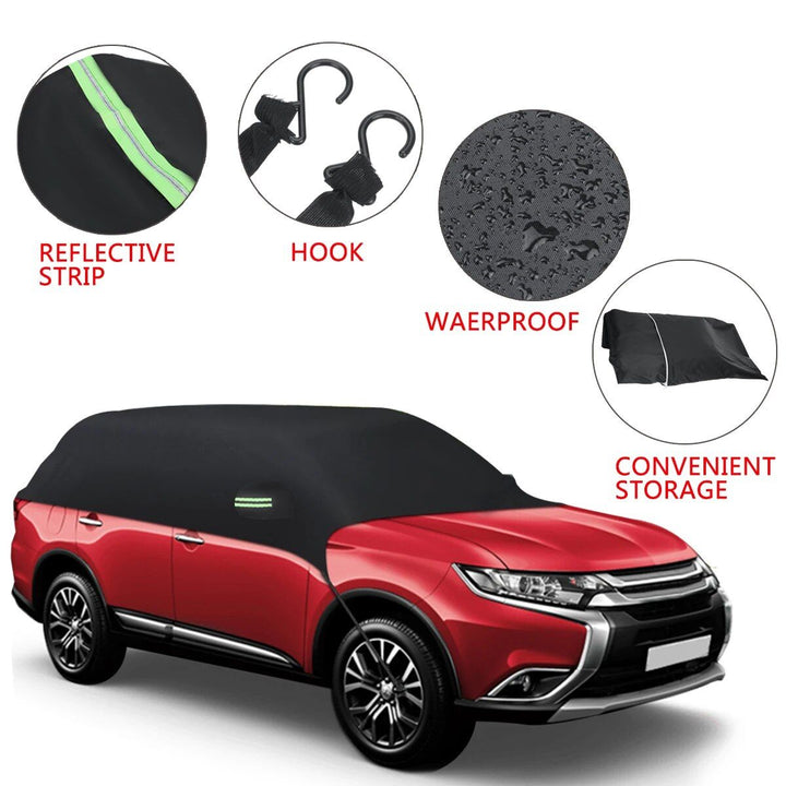 Lisslune | Universal Half Car Cover - Water Repellent, UV and Dust Resistant Vehicle Protector