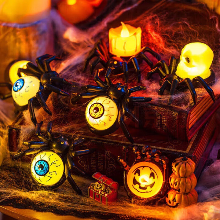 Lisslune | Halloween Decoration – Spiderback Ornament with Candle and Eyeball Designs