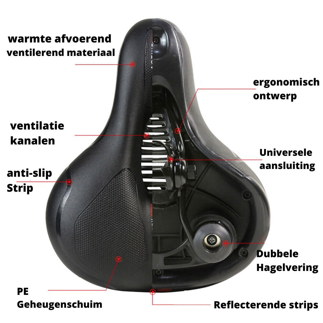 Lisslune | Ergonomic Bike Saddle – Comfortable, Adjustable and Water Repellent