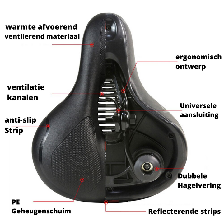 Lisslune | Ergonomic Bike Saddle – Comfortable, Adjustable and Water Repellent