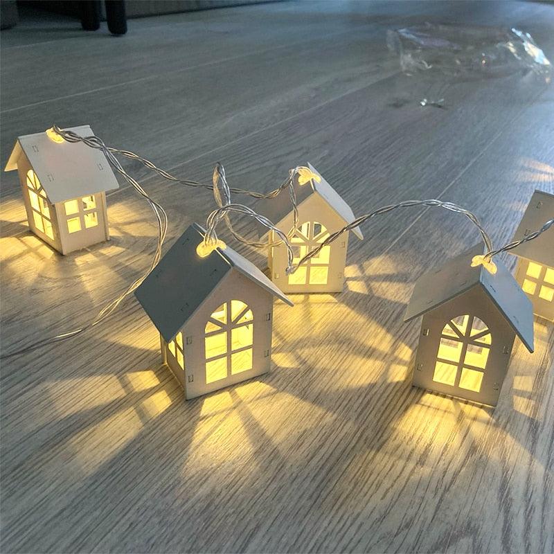 Lisslune | Fairy Wood House Lights - Christmas Village Houses String Lights