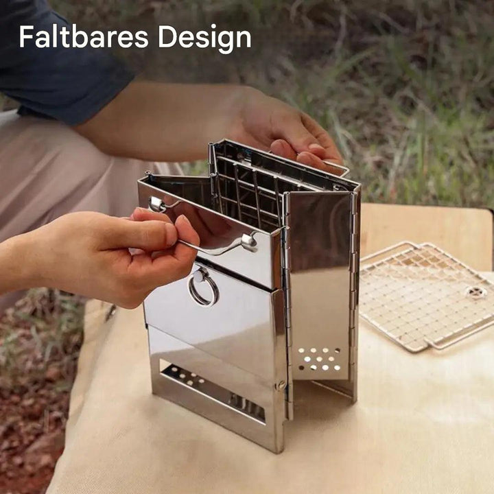 Lisslune | FirePower Compact – Foldable Stainless Steel Wood Stove for Outdoor Activities