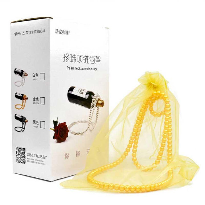 Lisslune | Elegant Pearl Bottle Holder - Hanging Wine Bottle Holder Rack