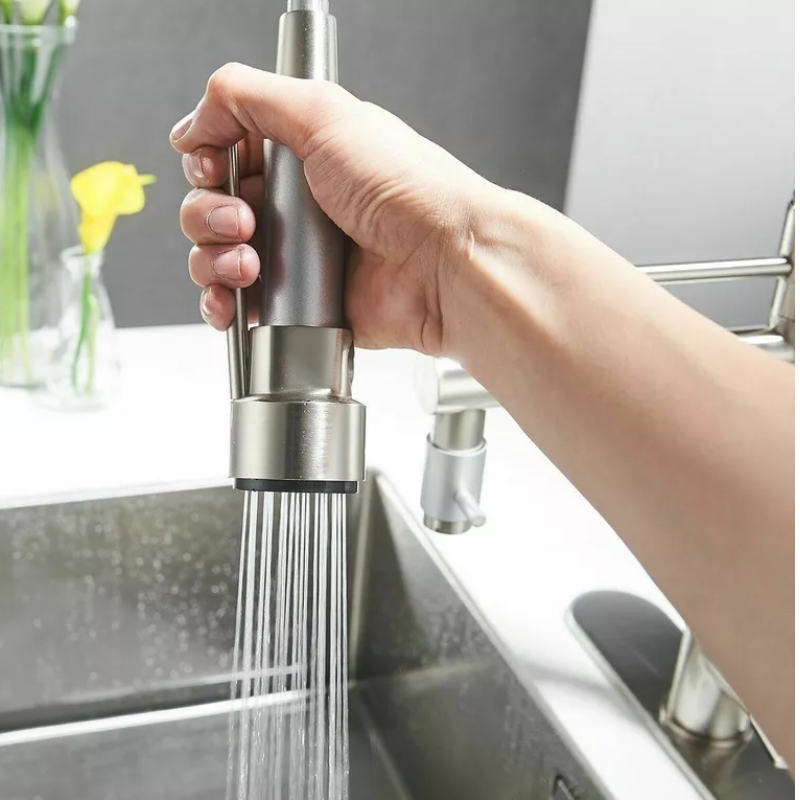 Lisslune | 360° Stainless Steel Kitchen Faucet with Pull-Down Spring Spout