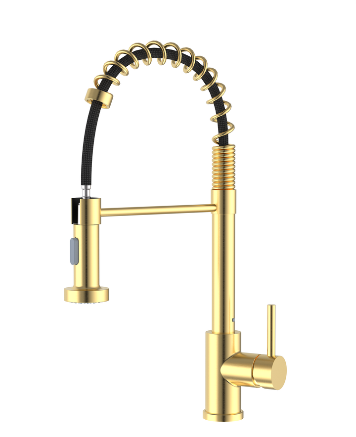 Lisslune | Elegant GOLD Kitchen Faucet ANW HOME HF-7015G / Practical Pull-Out Spout / Two Water Jet Modes / Universal Mounting