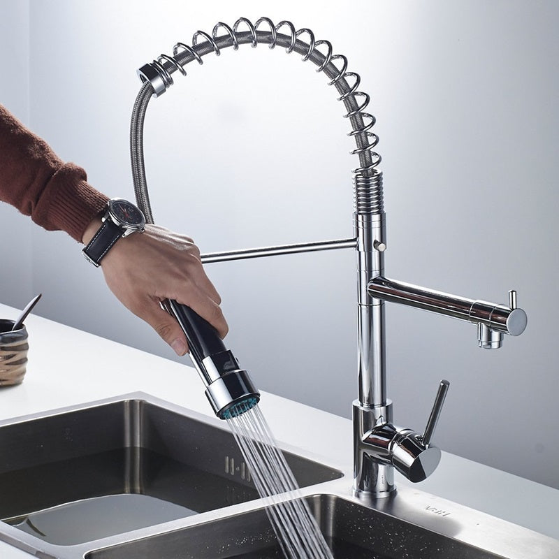 Lisslune | Pull-Out Kitchen Faucet with 360° Rotating Spout and Dual Mode Sprayer