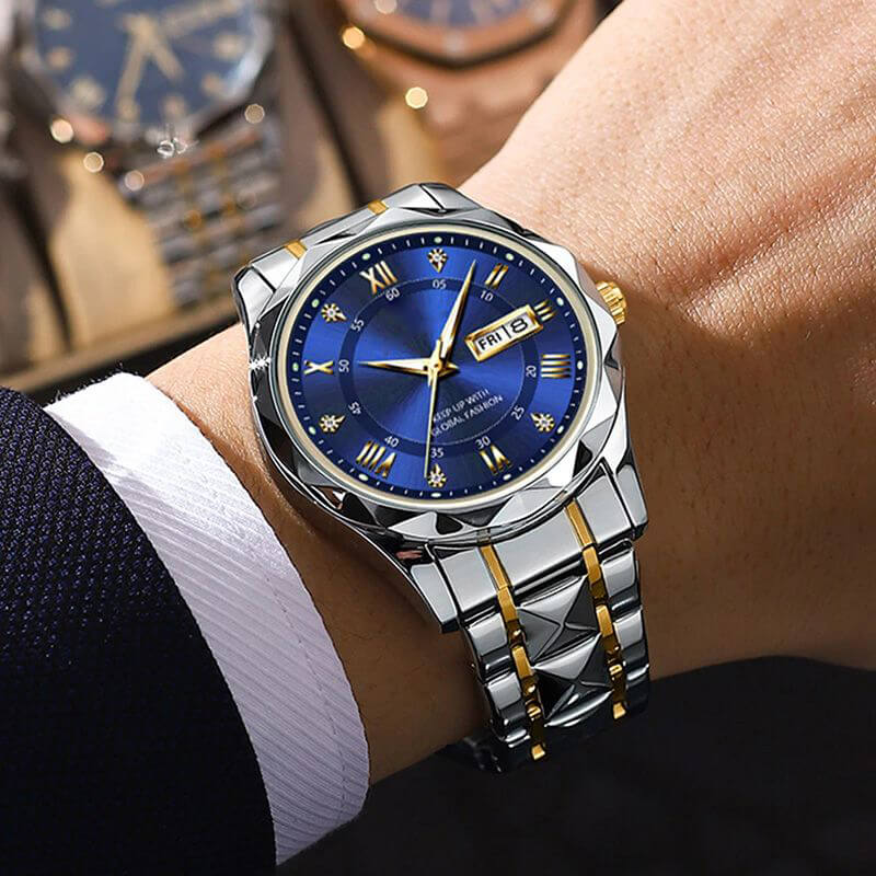Lisslune | Waterproof Luminous Stainless Steel Two-tone Quartz Men's Watch
