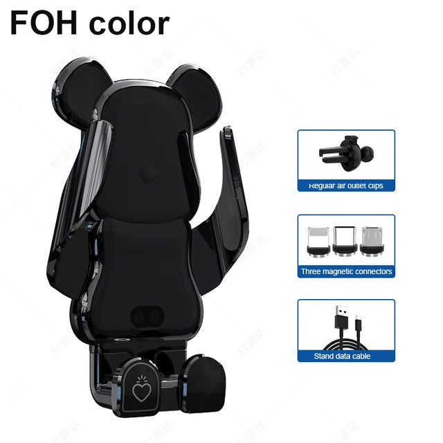 Lisslune | Innovative 15W Wireless Fast Charger Car Phone Holder - Mobile Device Holder for Car Accessories