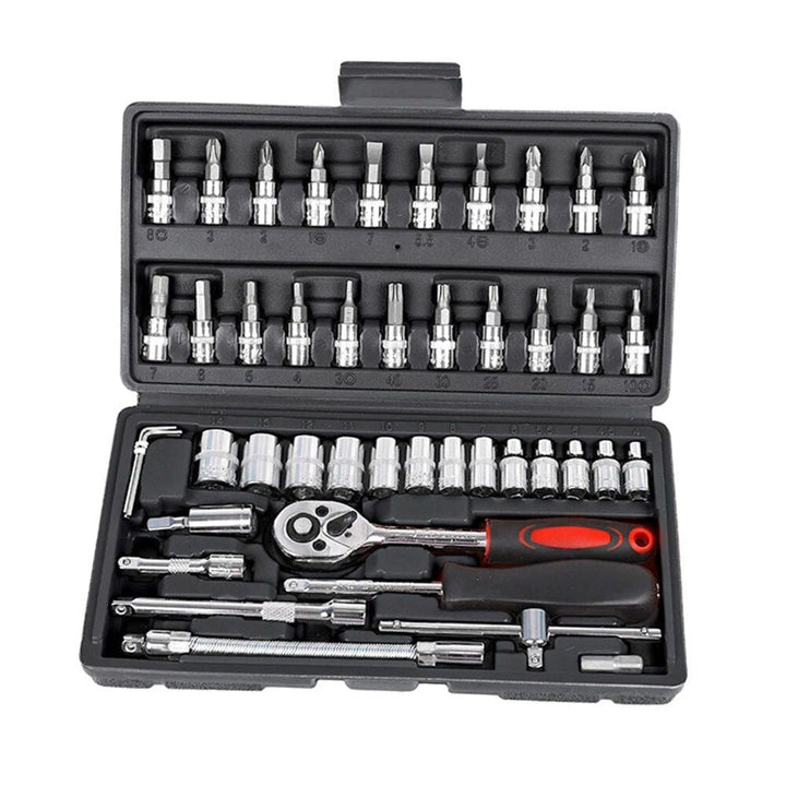 Lisslune | Professional 46-piece car repair tool set - Multifunction steering wheel removal tool and tire removal set