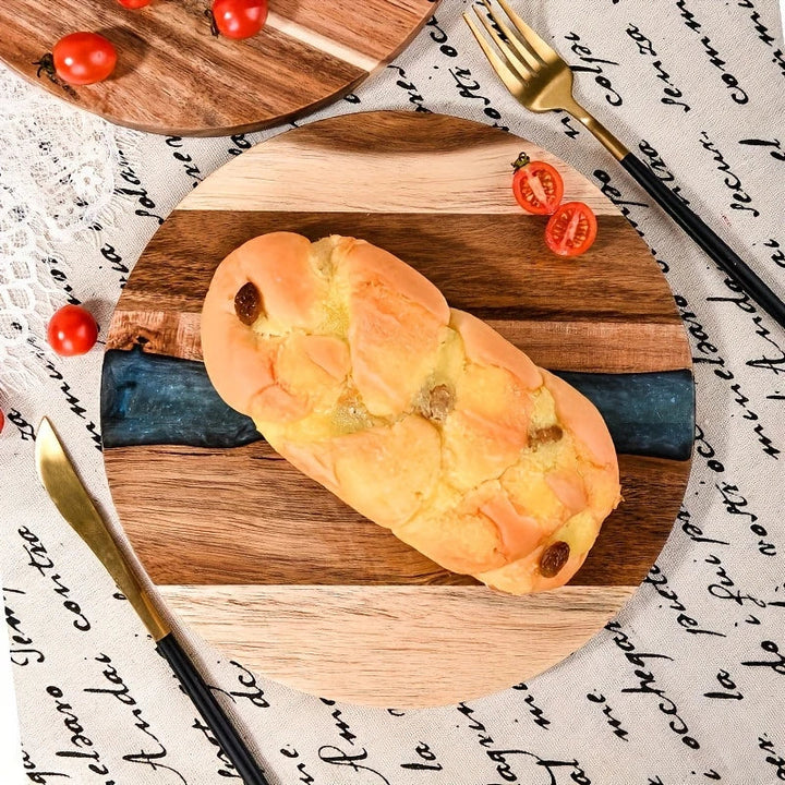 Lisslune | Round Cutting Board Made of Acacia Wood – Versatile Kitchen Board for Steak, Snacks, and More
