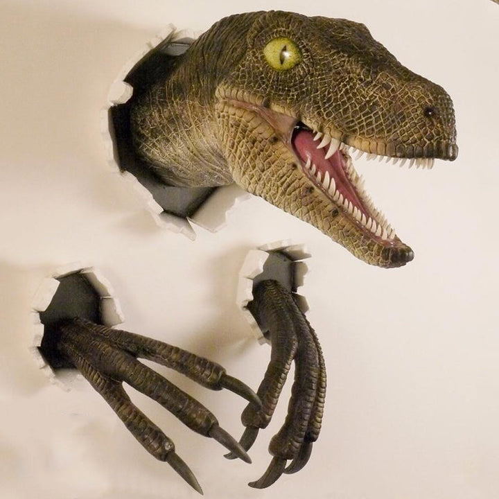 Lisslune | Wall Bursting Velociraptor Decorations
