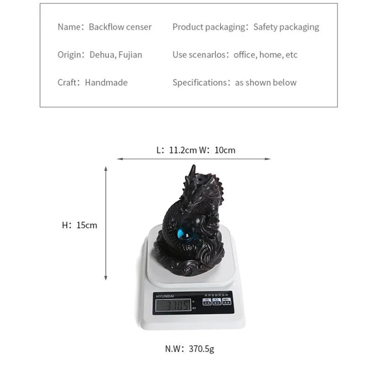 Lisslune | 1Pc, Dragon Backflow Incense Holder Ceramic Incense Stick Holder, for Home Decor Aromatherapy Relaxation Gifts (Without Incense)
