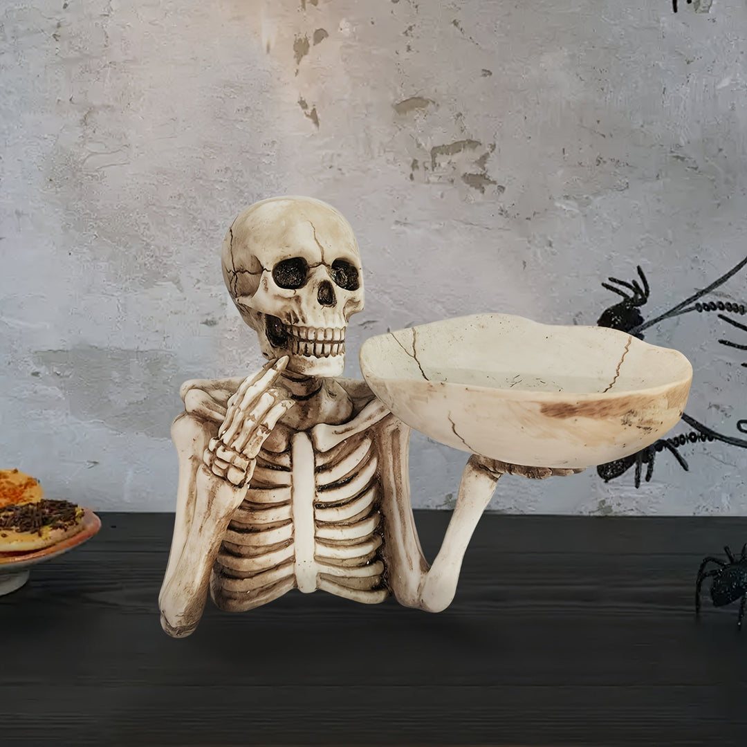 Lisslune | GhoulBowl Skull Bowl – Resin Halloween Candy Bowl and Gothic Decoration