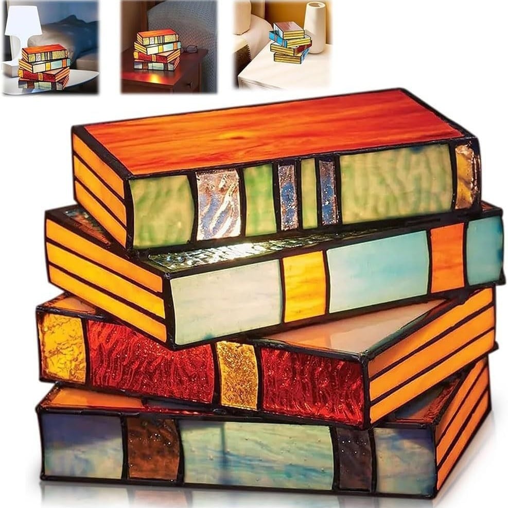 Lisslune | Stained Plastic Stacked Books Lamp