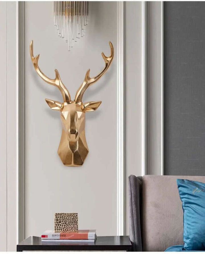 Lisslune | 3D Geometric Deer Head Wall Decor Modern Resin