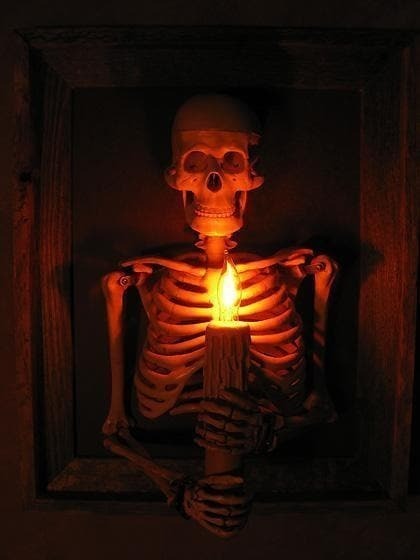 Lisslune | Haunted house skull halloween decoration