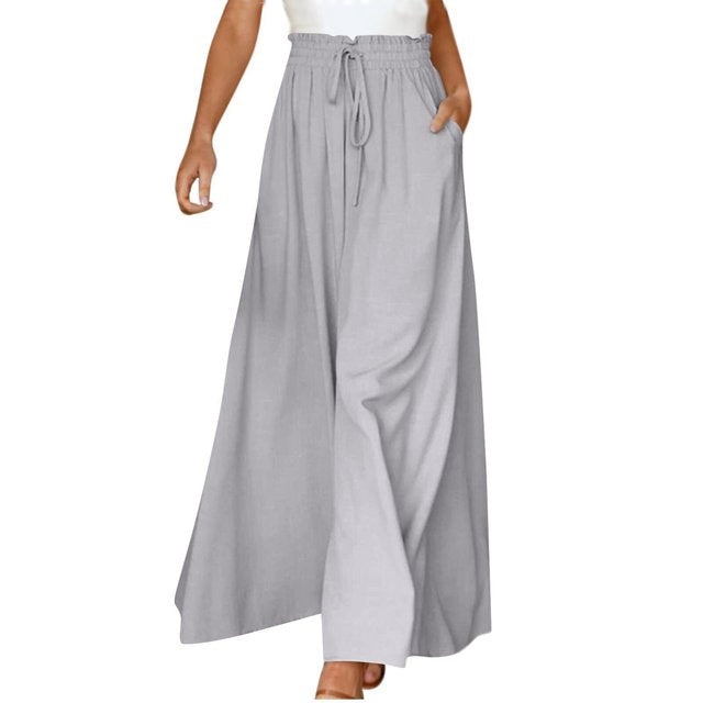 Lisslune | Leichte Damen Leinenhose mit Weitem Bein für Frühling und Sommer