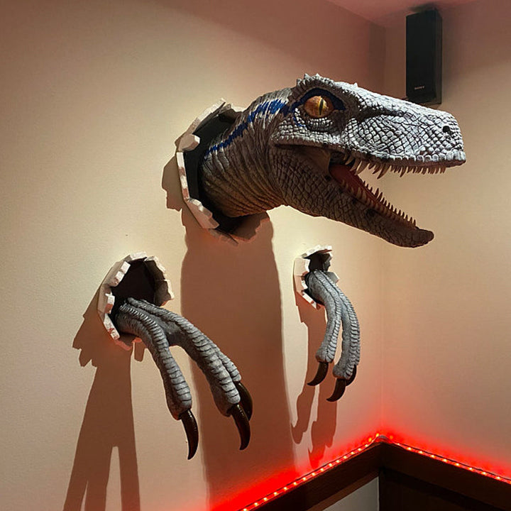 Lisslune | Wall Bursting Velociraptor Decorations
