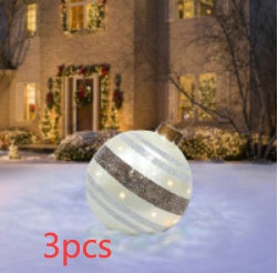 Lisslune | Inflatable Christmas Ball Outdoor Decoration 60cm – Weather Resistant PVC Christmas Decoration