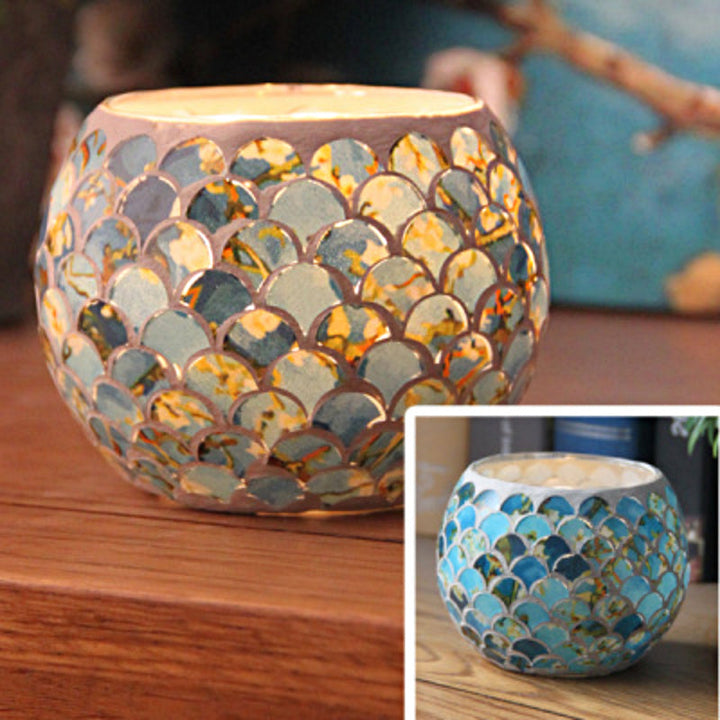 Lisslune | European Retro Glass Mosaic Tealight Holder
