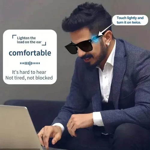 Lisslune | Super Black TechnologySmart Wireless Headphone Sunglasses
