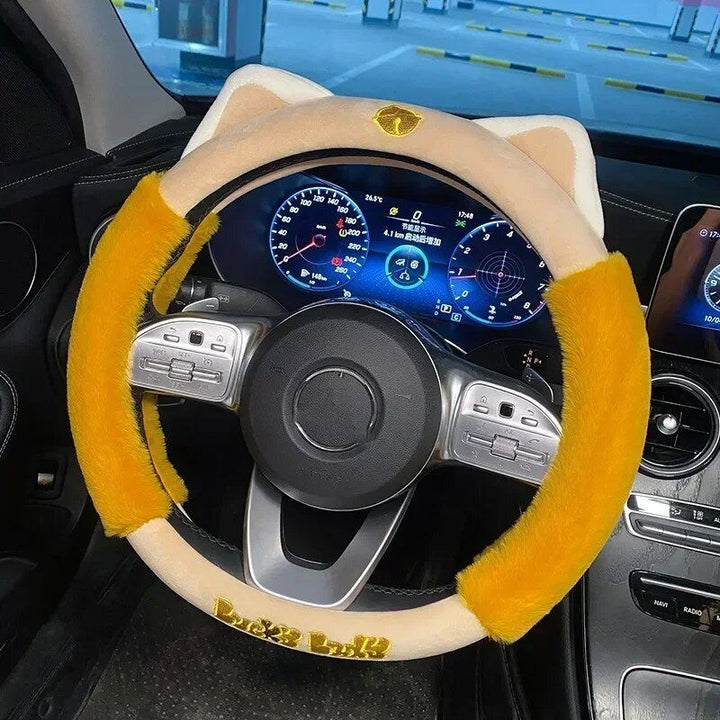 Lisslune | Colorful Plush Winter Steering Wheel Cover