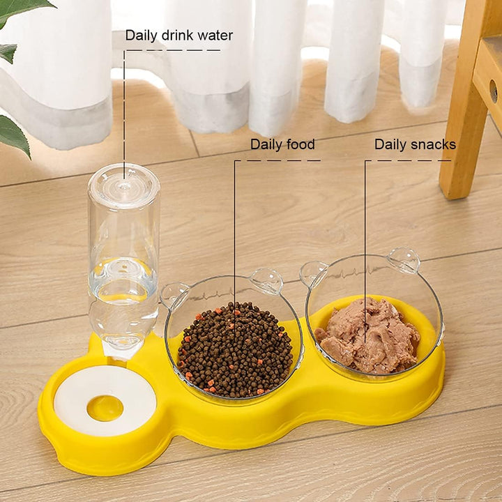 Lisslune | FEASTFLOW – 3-in-1 Elevated Feeding Station with Automatic Water Dispenser
