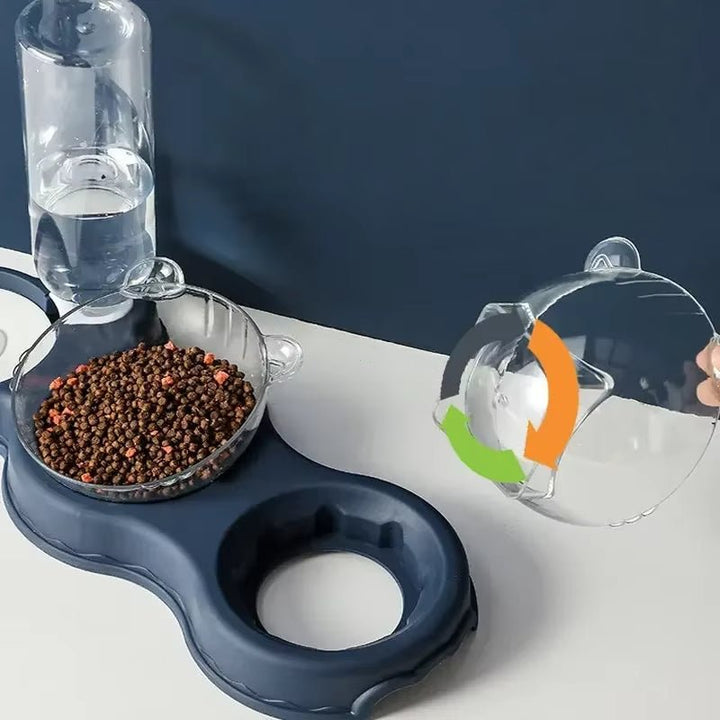Lisslune | FEASTFLOW – 3-in-1 Elevated Feeding Station with Automatic Water Dispenser
