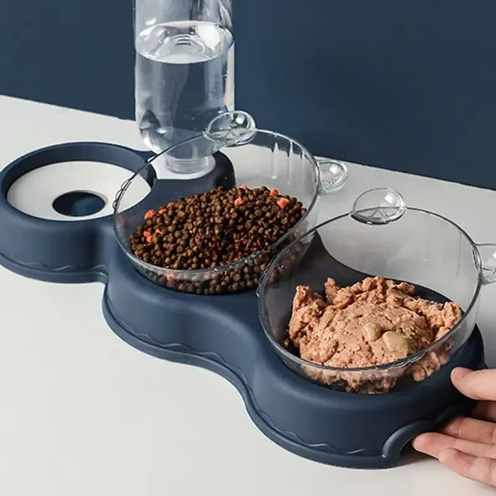 Lisslune | FEASTFLOW – 3-in-1 Elevated Feeding Station with Automatic Water Dispenser