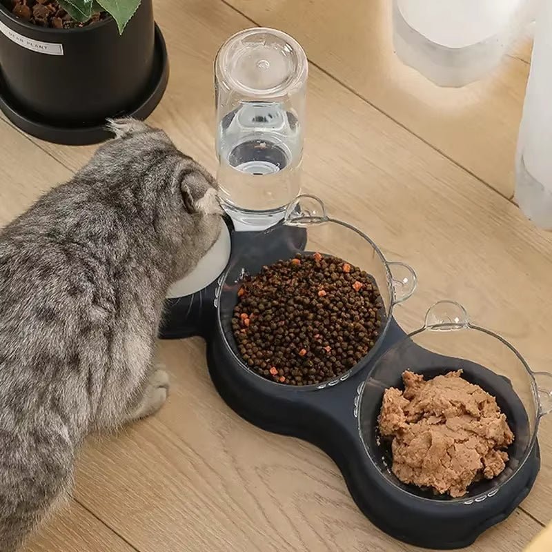Lisslune | FEASTFLOW – 3-in-1 Elevated Feeding Station with Automatic Water Dispenser