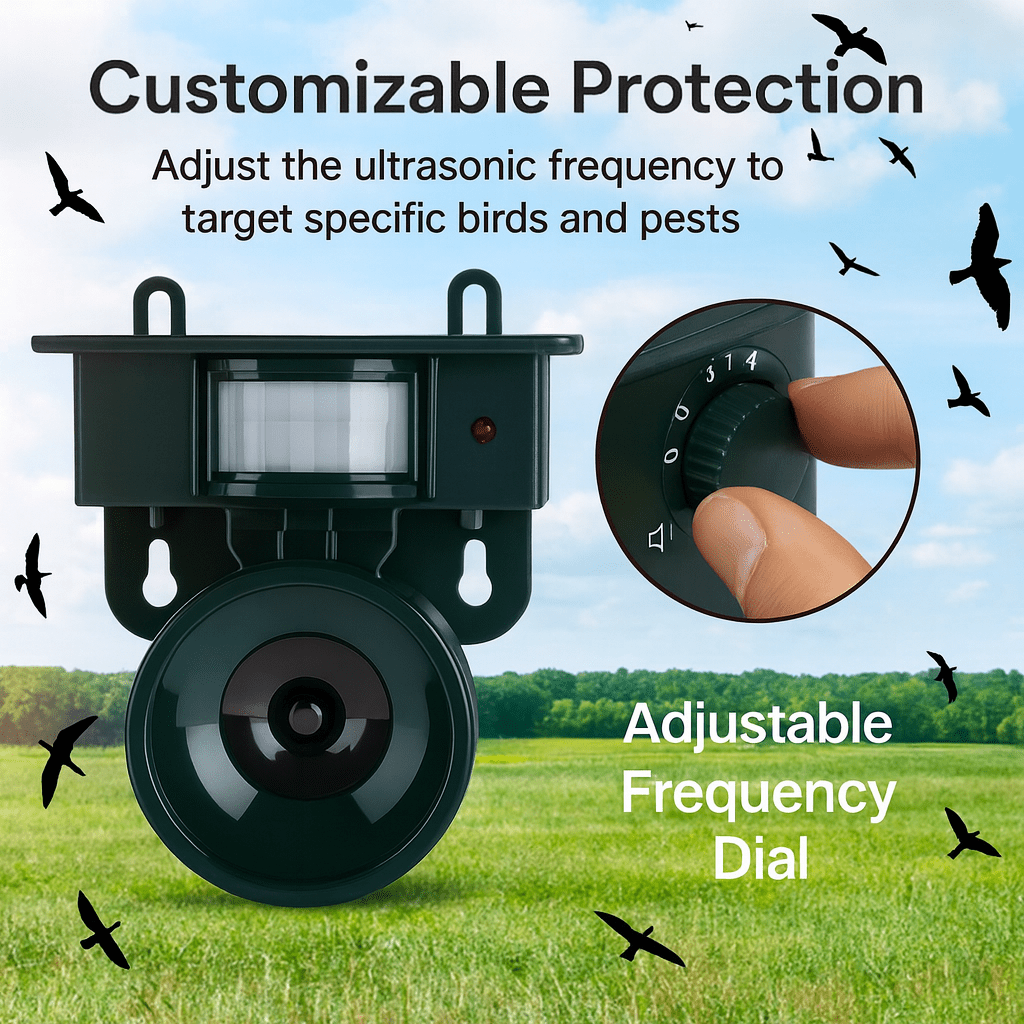 Lisslune | FEATHERBLOCK – Motion-Activated Bird Repeller for Quiet & Clean Outdoor Spaces