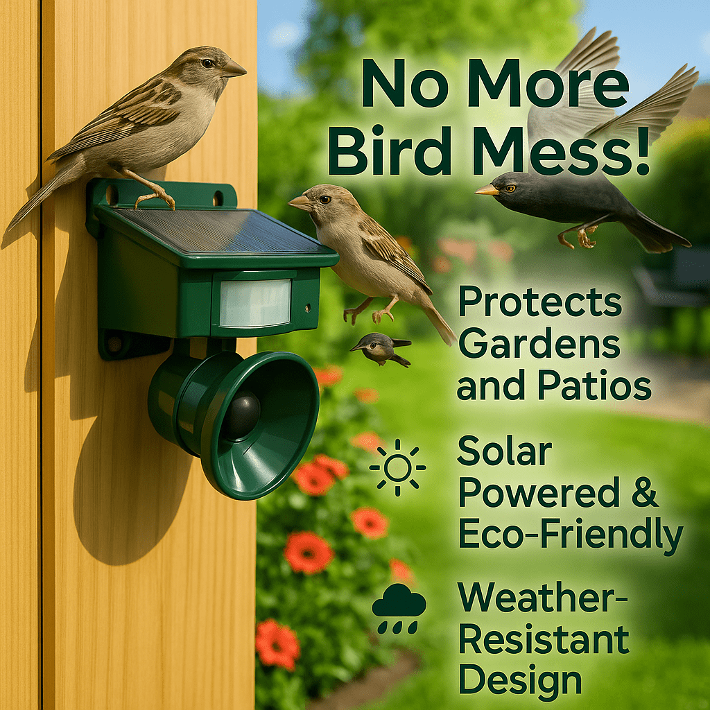 Lisslune | FEATHERBLOCK – Motion-Activated Bird Repeller for Quiet & Clean Outdoor Spaces
