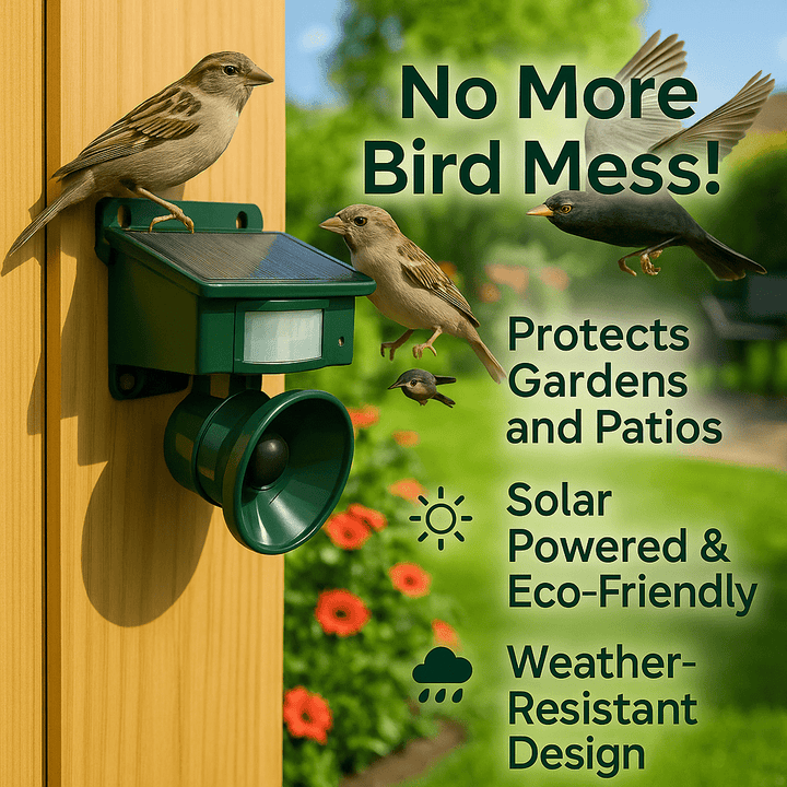 Lisslune | FEATHERBLOCK – Motion-Activated Bird Repeller for Quiet & Clean Outdoor Spaces