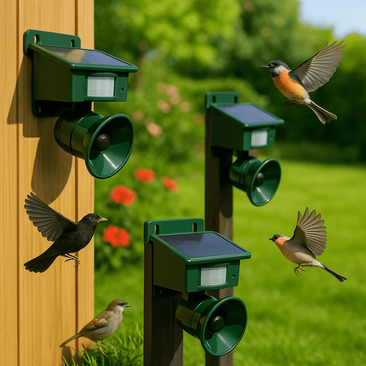 Lisslune | FEATHERBLOCK – Motion-Activated Bird Repeller for Quiet & Clean Outdoor Spaces