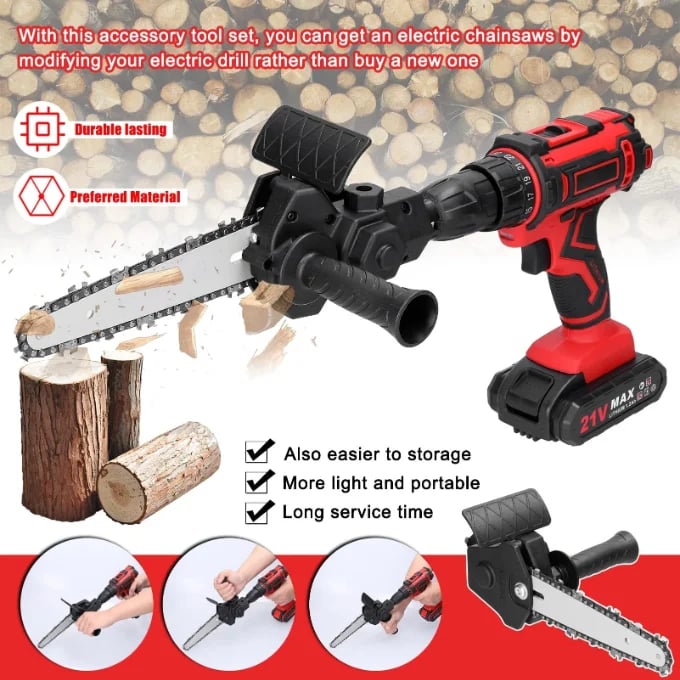 Lisslune | ELECTRIC DRILL MODIFIED TO ELECTRIC CHAINSAW DRILL ATTACHMENT