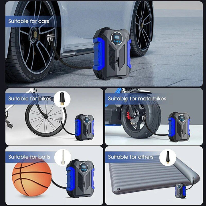 Lisslune | Portable Digital TIRE PUMP with LED light for car and motorcycle