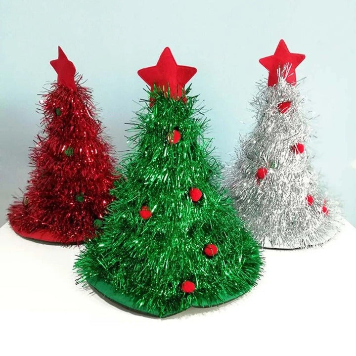 Lisslune | Festive Christmas Tree Hat - Holiday Theme Hat, Santa Hats