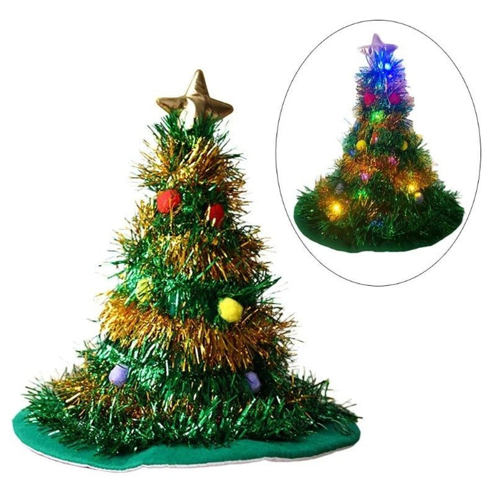Lisslune | Festive Christmas Tree Hat - Holiday Theme Hat, Santa Hats