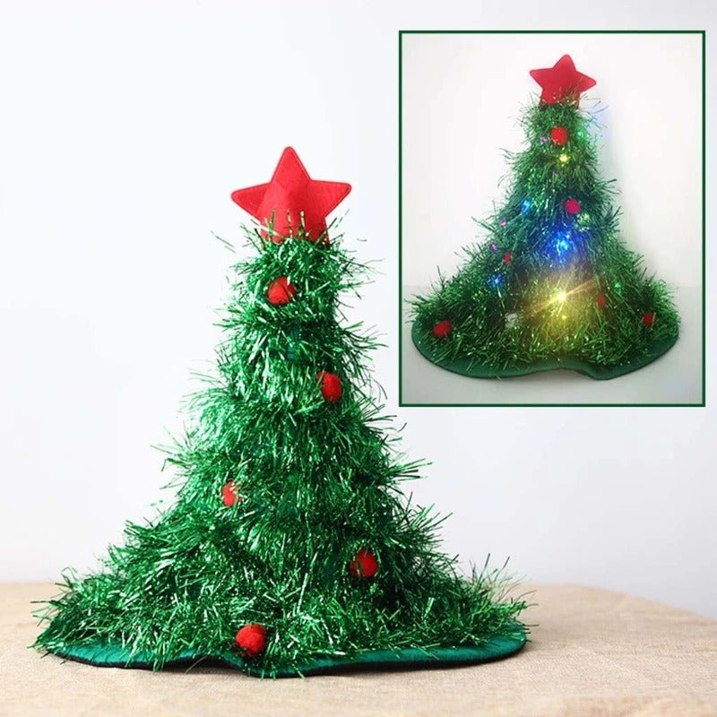 Lisslune | Festive Christmas Tree Hat - Holiday Theme Hat, Santa Hats