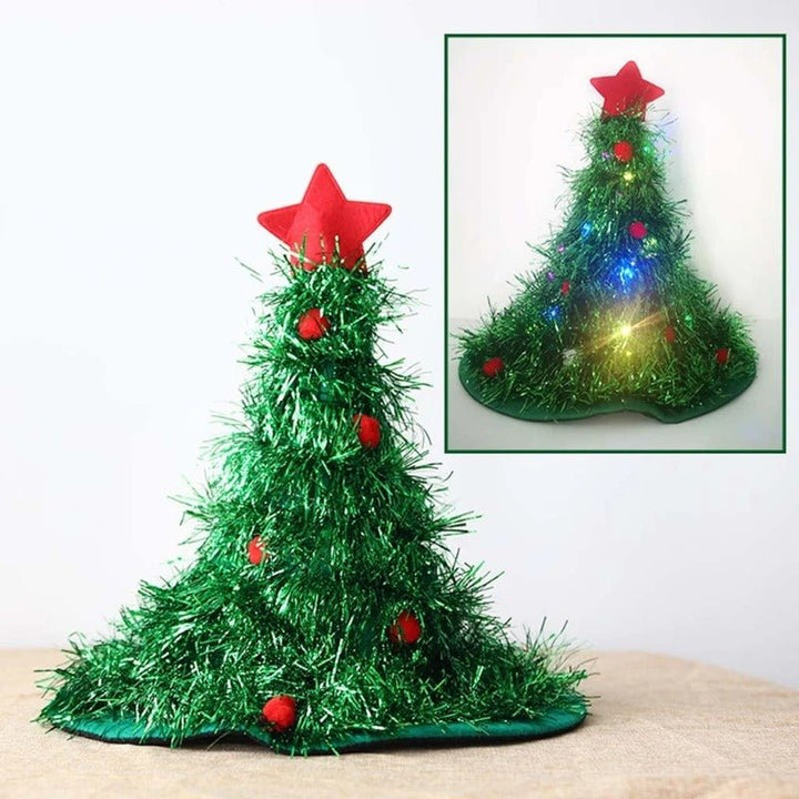 Lisslune | Festive Christmas Tree Hat - Holiday Theme Hat, Santa Hats