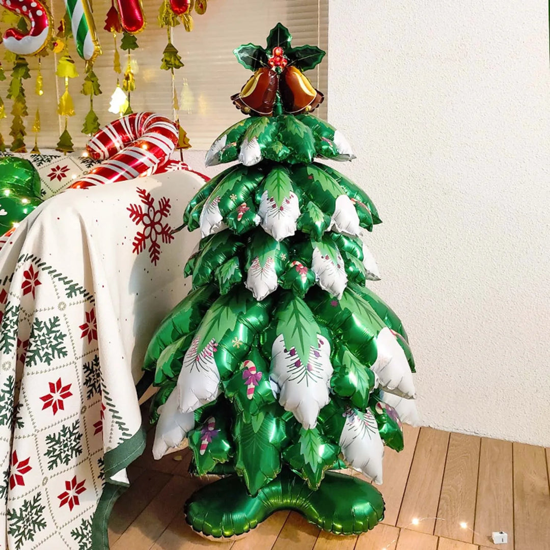 Lisslune | Festive Standing Christmas Tree Balloon – Shimmering Aluminum Film Decoration for Holiday Parties & Cheerful Home Décor